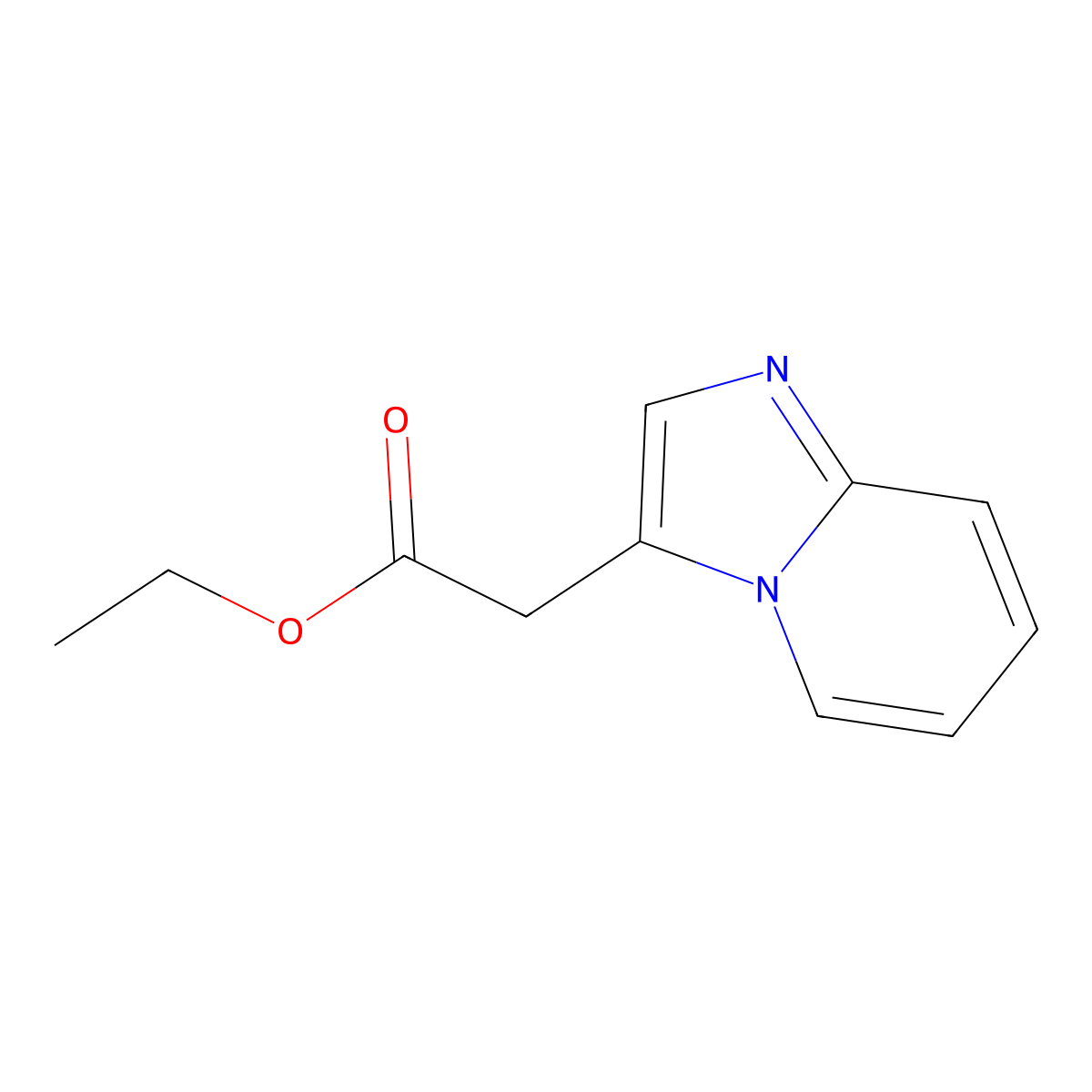 Ethyl 2-(imidazo[1,2-a]pyridin-3-yl)acetate molecular structure, CAS 101820-69-3