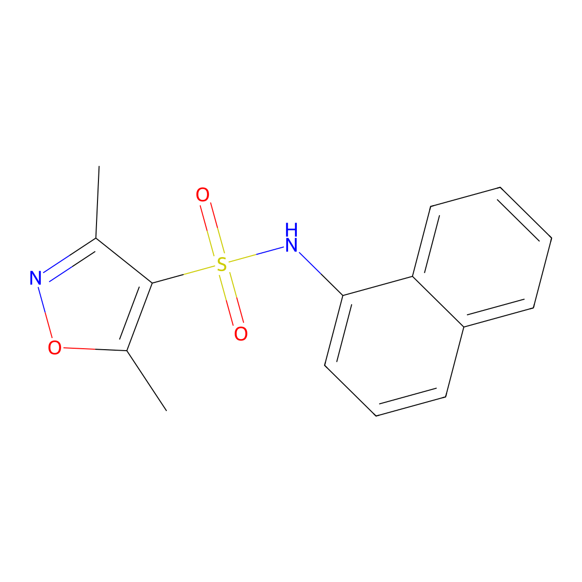 [(3,5-Dimethylisoxazol-4-yl)sulfonyl]naphthylamine molecular structure, CAS 1018208-22-4