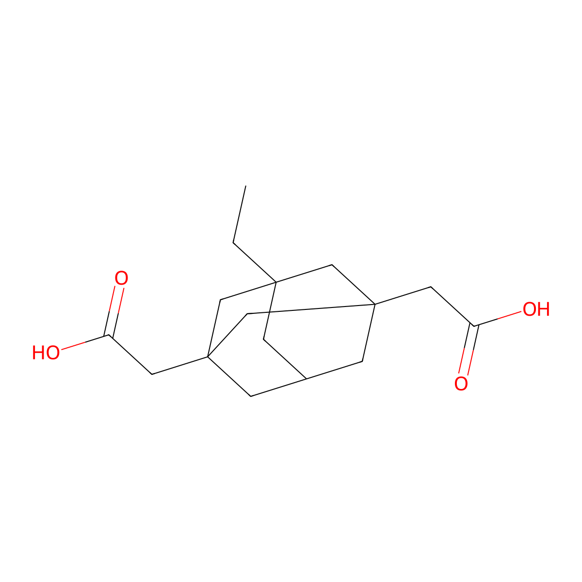 5-Ethyltricyclo[3.3.1.13,7]decane-1,3-diacetic acid molecular structure, CAS 101821-82-3