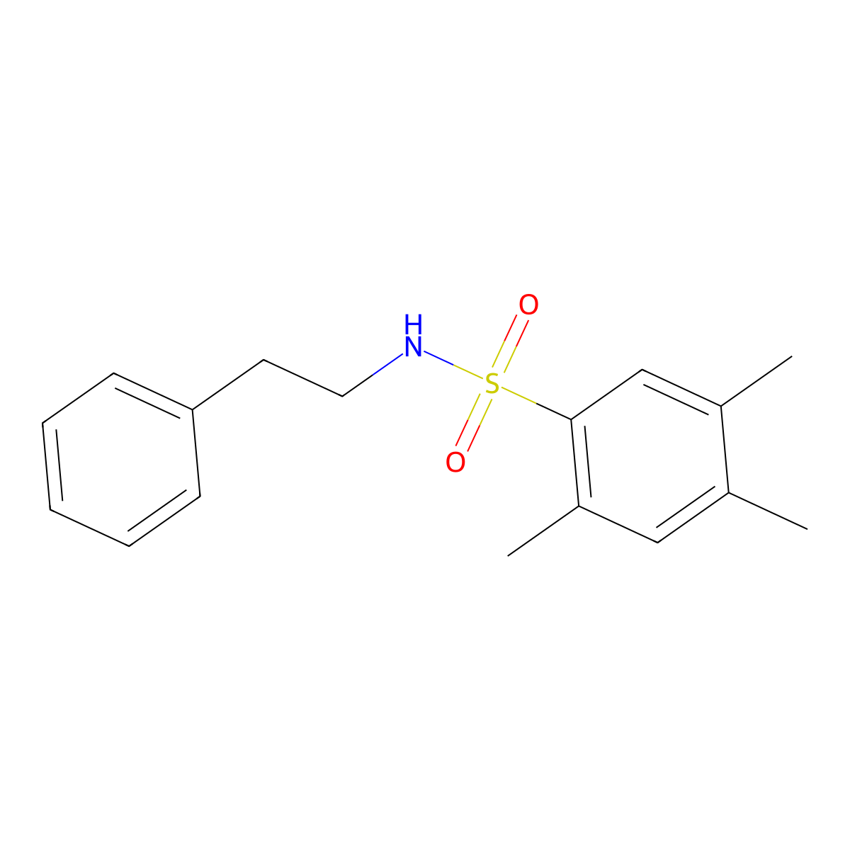 2,4,5-trimethyl-N-(2-phenylethyl)benzenesulfonamide molecular structure, CAS 1018214-47-5