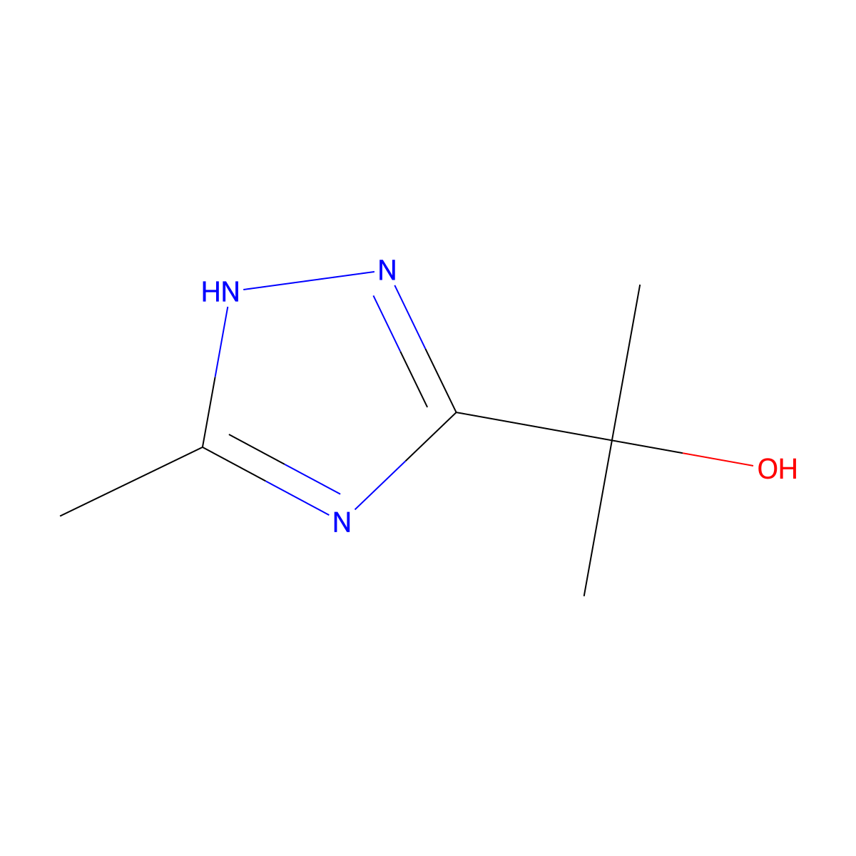 2-(5-methyl-1H-1,2,4-triazol-3-yl)propan-2-ol molecular structure, CAS 101822-15-5