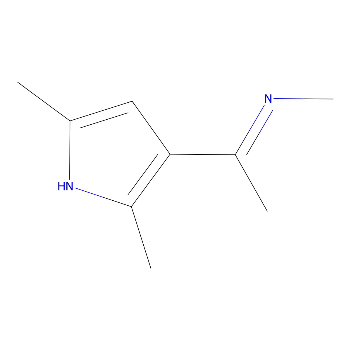 N-[1-(2,5-dimethyl-1H-pyrrol-3-yl)ethylidene]-N-methylamine molecular structure, CAS 101822-52-0