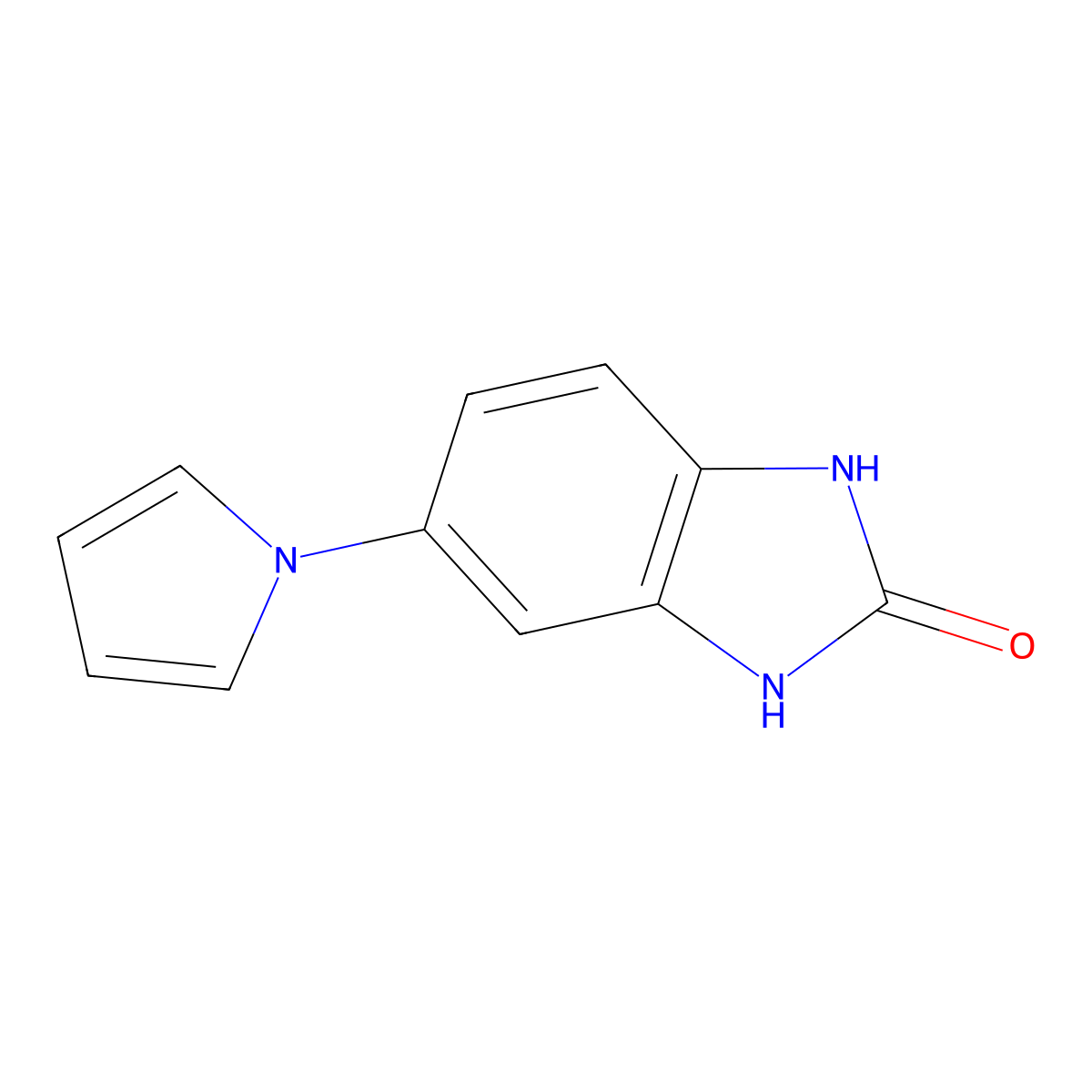 1,3-dihydro-5-(1H-pyrrol-1-yl)-2H-benzimidazol-2-one molecular structure, CAS 1018229-53-2