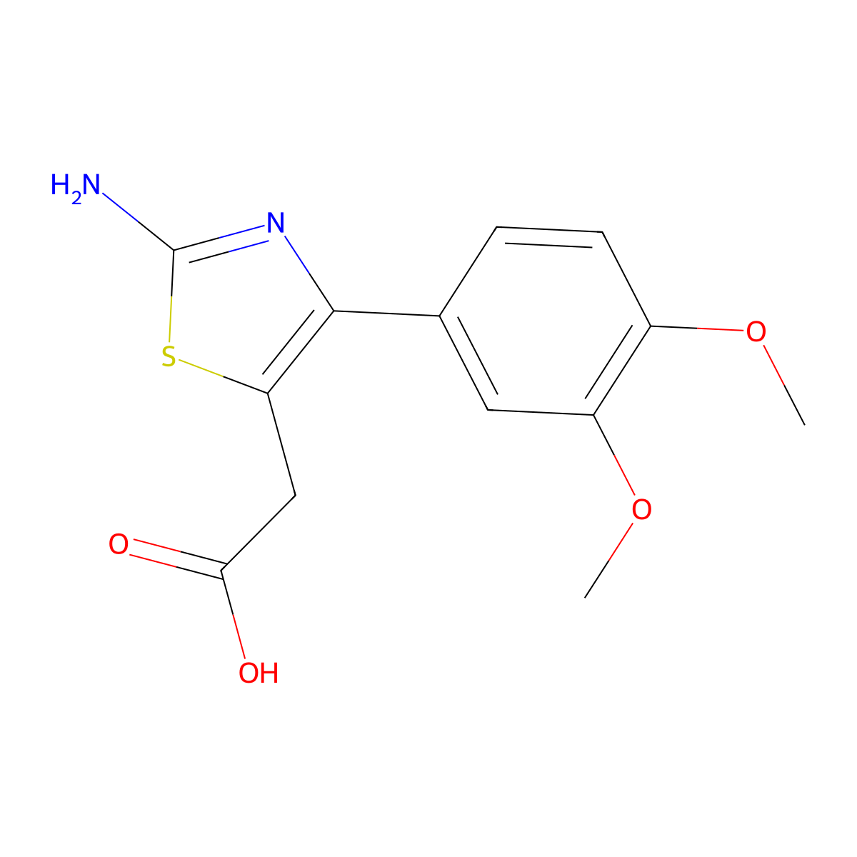 [2-Amino-4-(3,4-dimethoxy-phenyl)-thiazol-5-yl]-acetic acid molecular structure, CAS 1018239-11-6