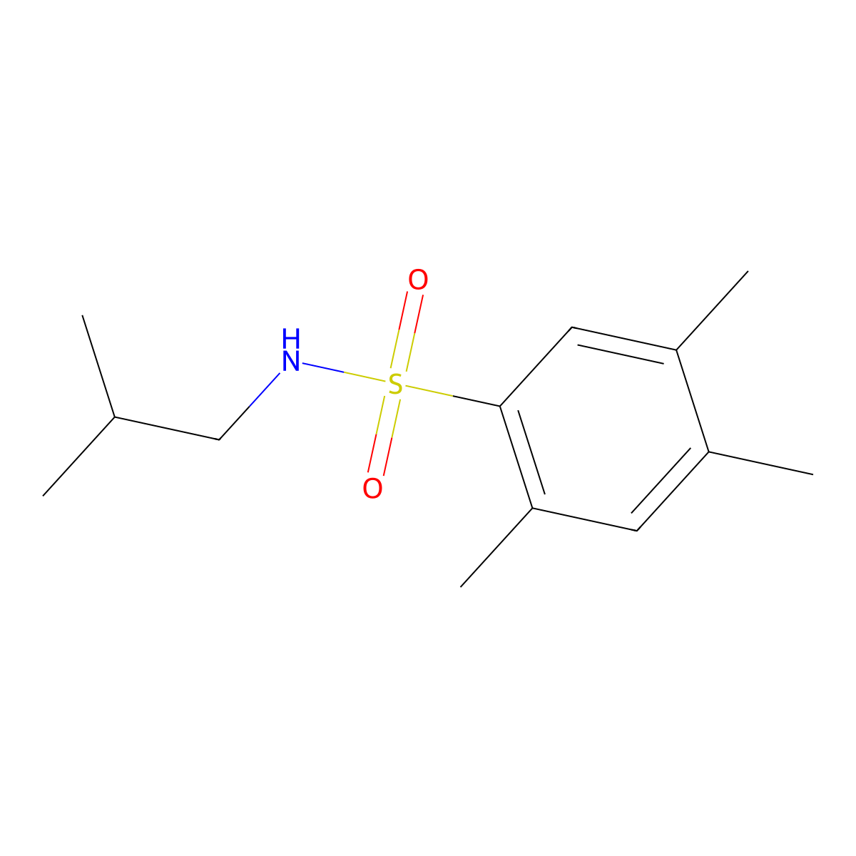 N-isobutyl-2,4,5-trimethylbenzenesulfonamide molecular structure, CAS 1018240-34-0