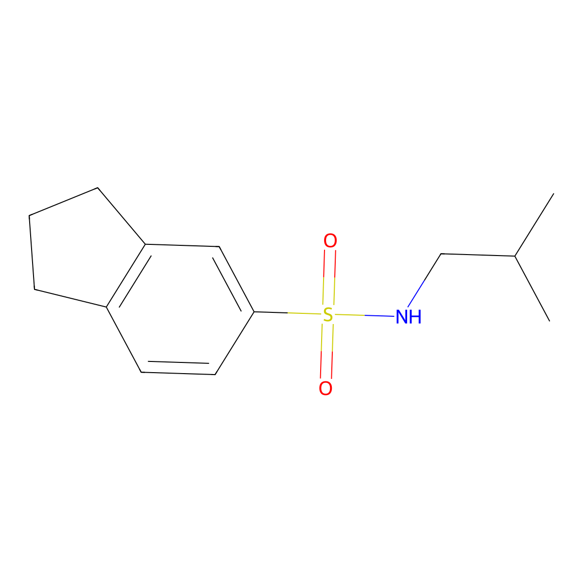 N-(2-methylpropyl)-2,3-dihydro-1H-indene-5-sulfonamide molecular structure, CAS 1018240-42-0
