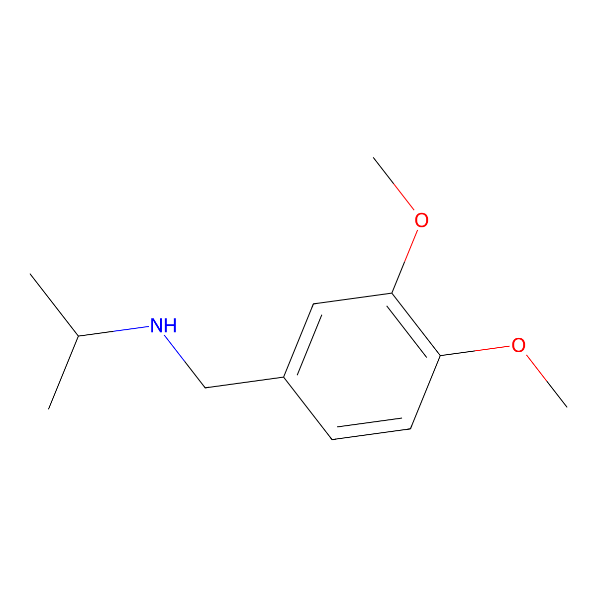 Benzenemethanamine, 3,4-dimethoxy-N-(1-methylethyl)- molecular structure, CAS 101825-11-0