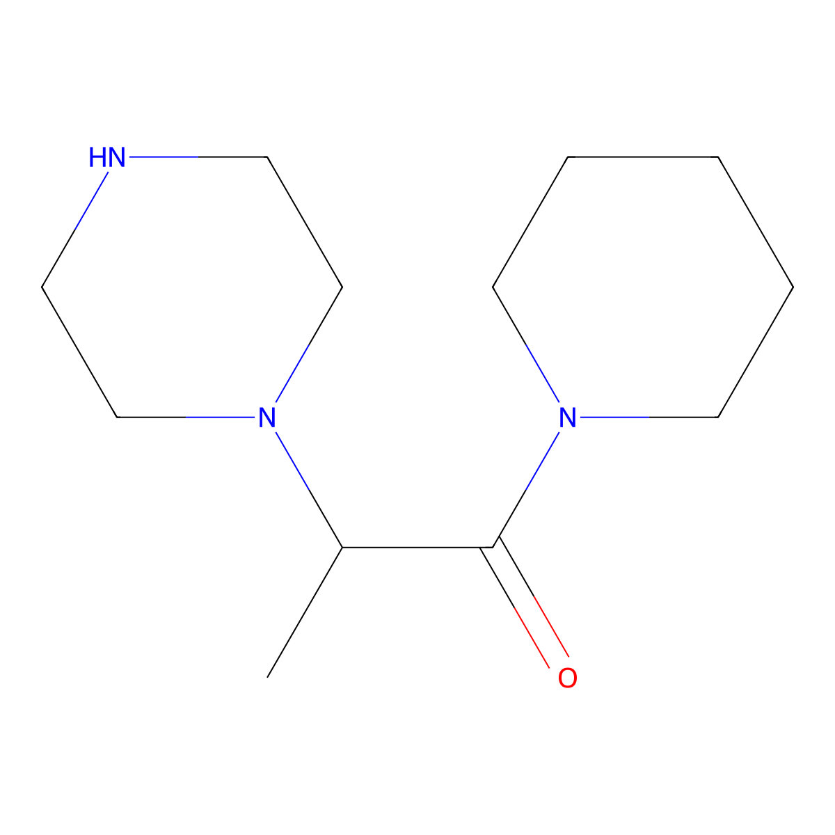 2-(Piperazin-1-YL)-1-(piperidin-1-YL)propan-1-one molecular structure, CAS 1018252-05-5