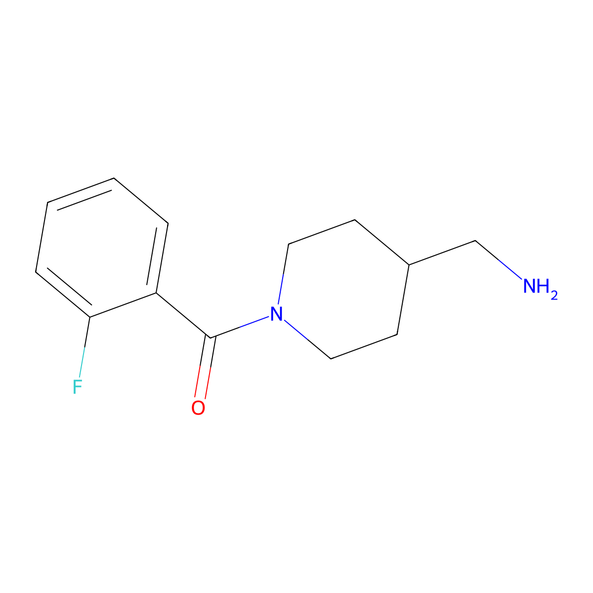 [4-(Aminomethyl)piperidin-1-yl](2-fluorophenyl)methanone molecular structure, CAS 1018258-54-2
