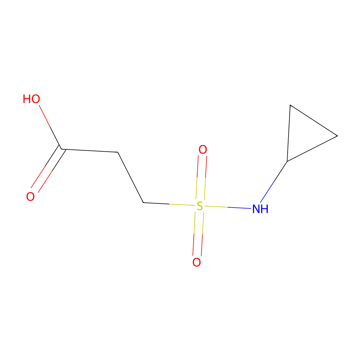 3-(Cyclopropylsulfamoyl)propanoic acid molecular structure, CAS 1018259-30-7