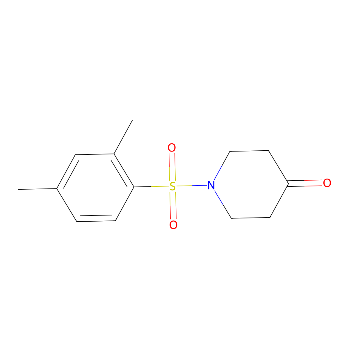 1-[(2,4-Dimethylphenyl)sulfonyl]piperidin-4-one molecular structure, CAS 1018261-39-6