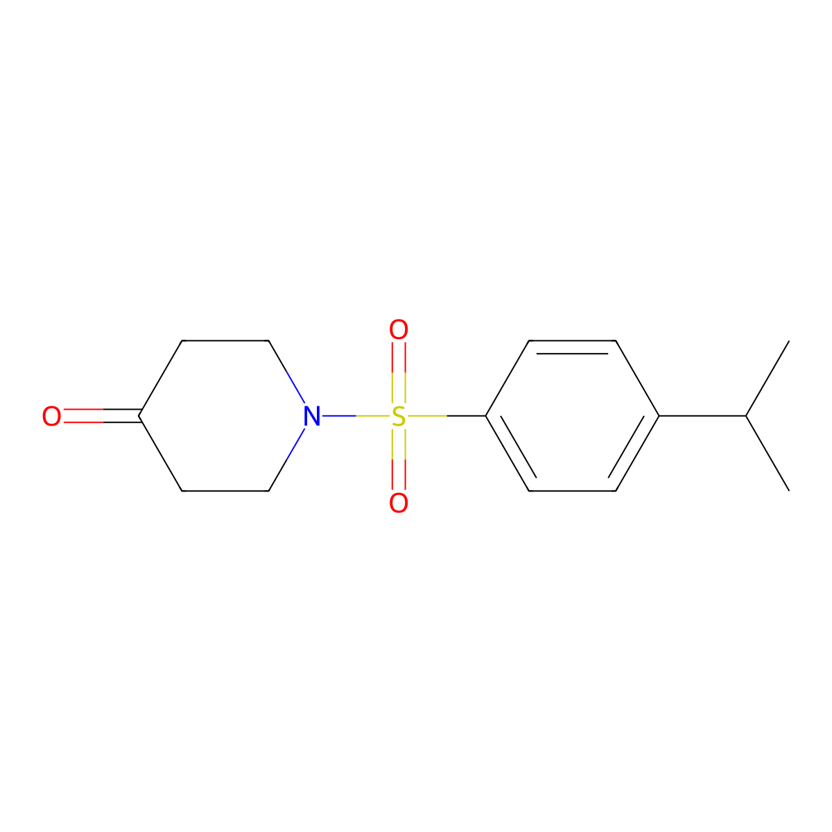 1-[(4-Isopropylphenyl)sulfonyl]piperidin-4-one molecular structure, CAS 1018261-42-1