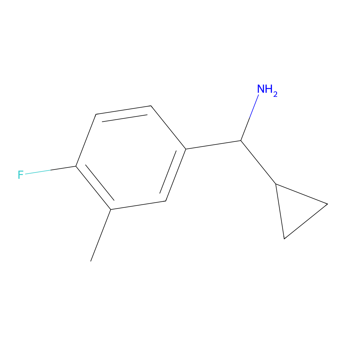 Cyclopropyl(4-fluoro-3-methylphenyl)methanamine molecular structure, CAS 1018265-03-6