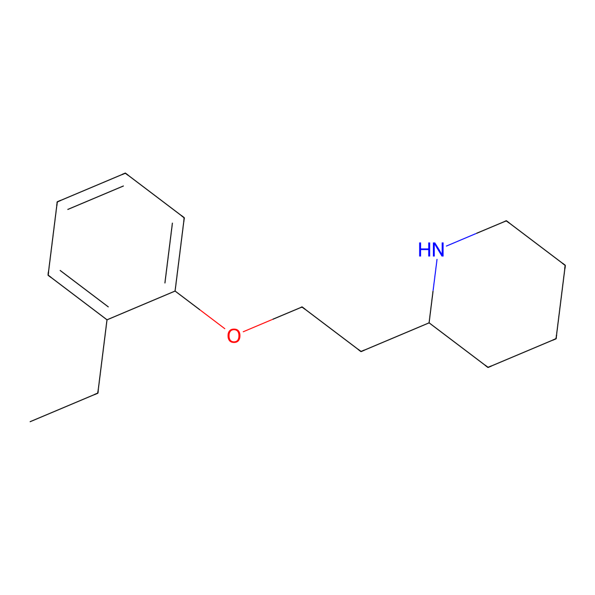 2-[2-(2-Ethylphenoxy)ethyl]piperidine molecular structure, CAS 1018269-74-3