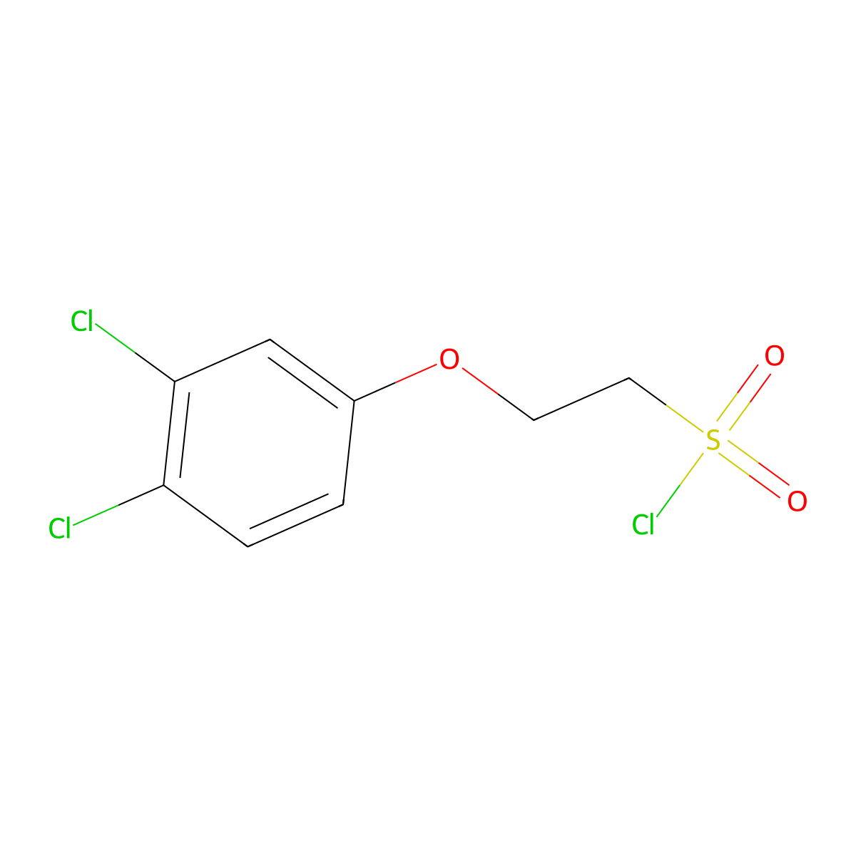 2-(3,4-Dichlorophenoxy)ethane-1-sulfonyl chloride molecular structure, CAS 1018271-39-0