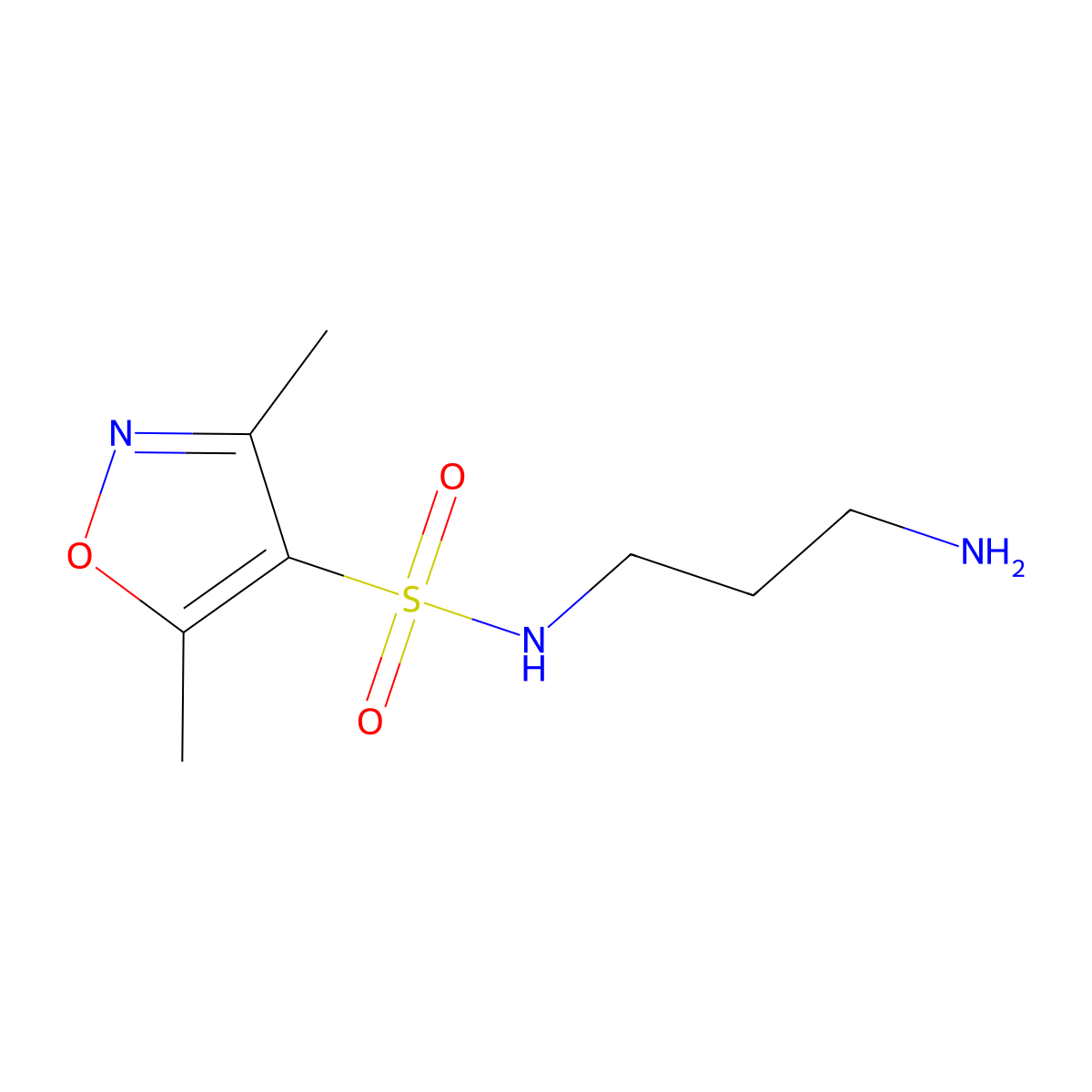 N-(3-aminopropyl)-3,5-dimethyl-1,2-oxazole-4-sulfonamide molecular structure, CAS 1018274-24-2