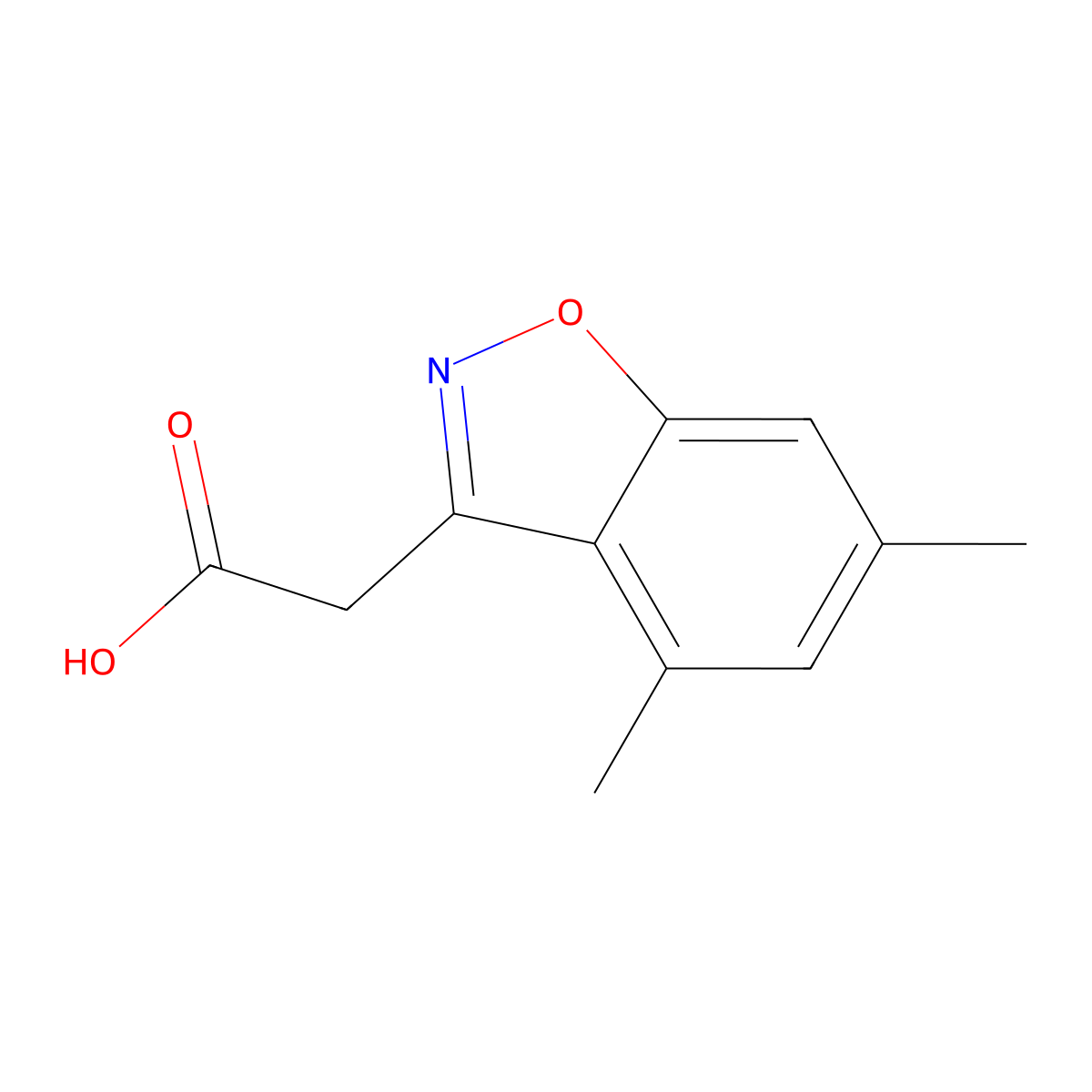 2-(4,6-Dimethylbenzo[d]isoxazol-3-yl)acetic acid molecular structure, CAS 1018276-14-6