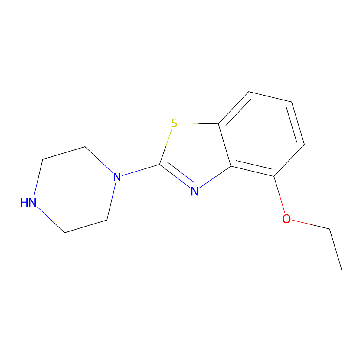 4-Ethoxy-2-piperazin-1-yl-1,3-benzothiazole molecular structure, CAS 1018276-29-3