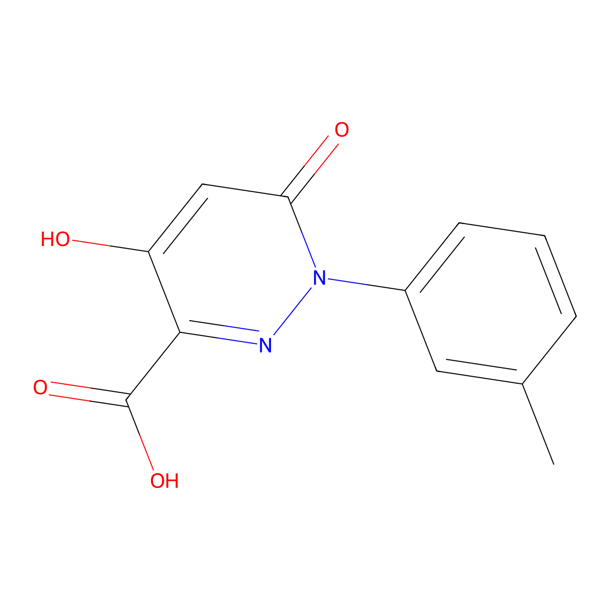 4-Hydroxy-1-(3-methylphenyl)-6-oxo-1,6-dihydropyridazine-3-carboxylic acid molecular structure, CAS 1018276-57-7