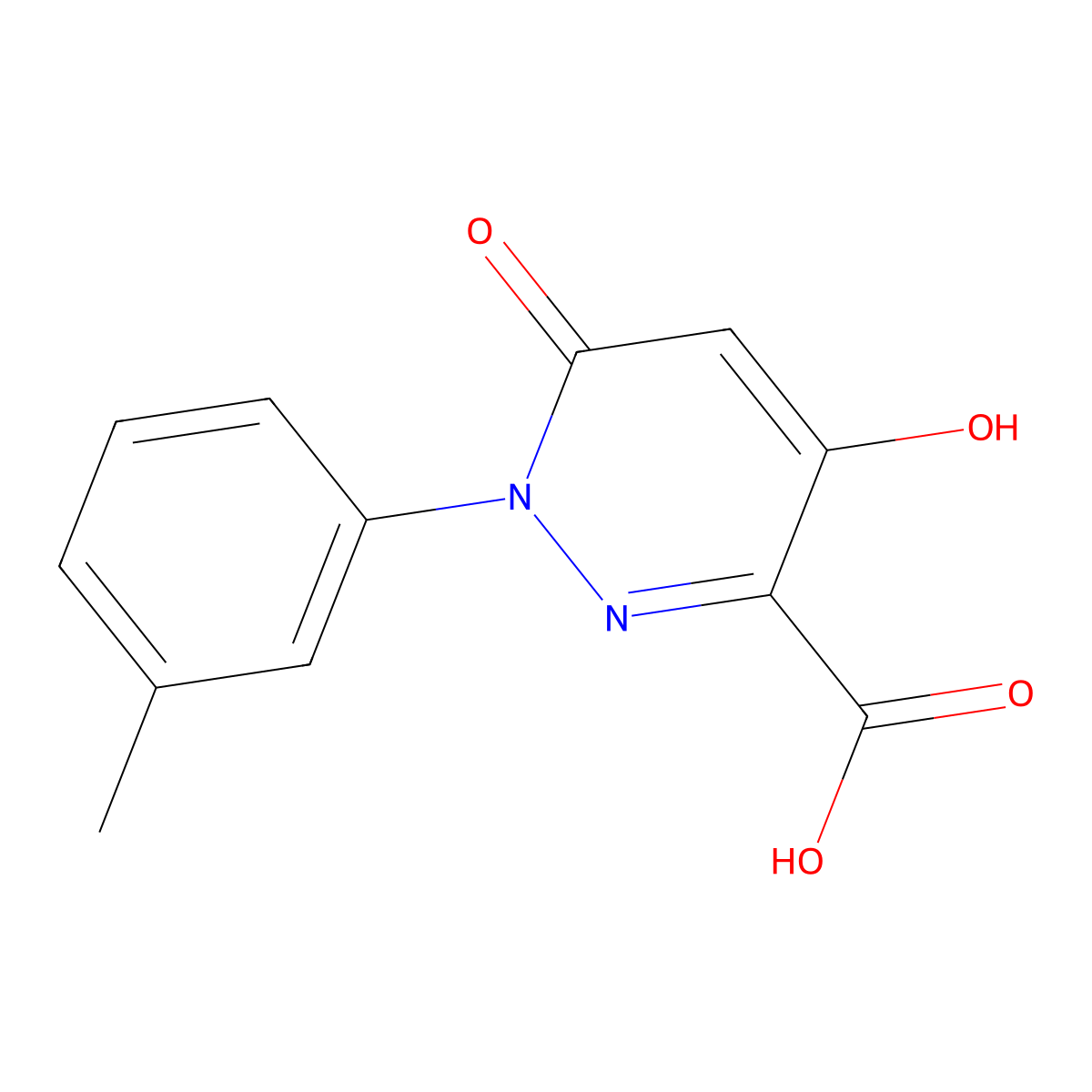 4-Hydroxy-1-(3-methylphenyl)-6-oxo-1,6-dihydropyridazine-3-carboxylic acid molecular structure, CAS 1018276-57-7