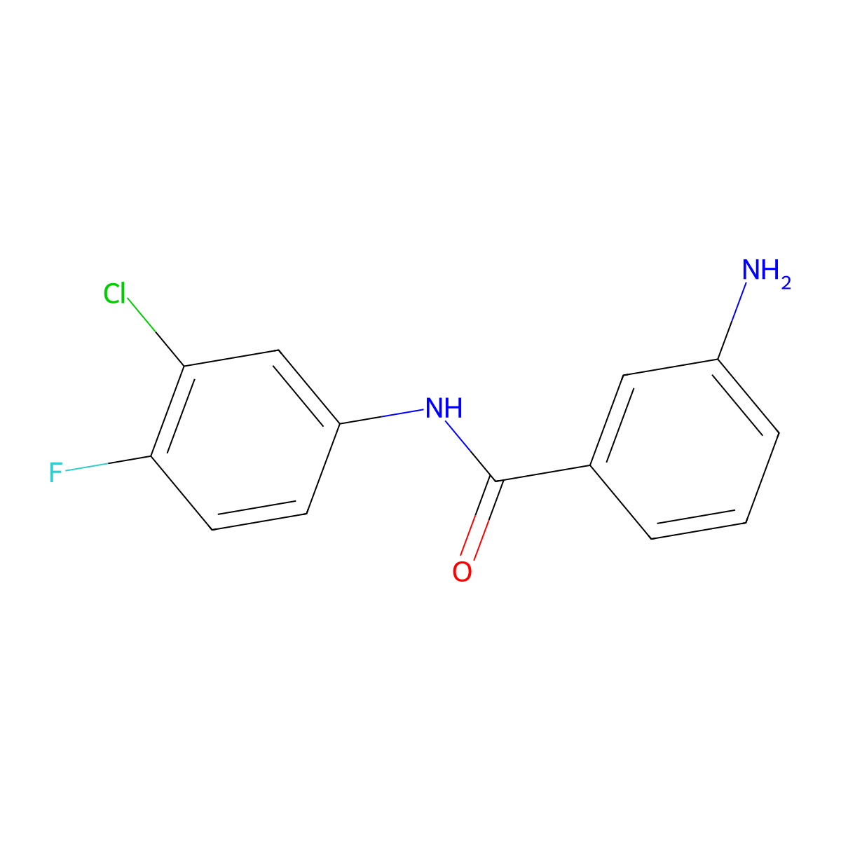 3-Amino-N-(3-chloro-4-fluorophenyl)benzamide molecular structure, CAS 1018277-98-9