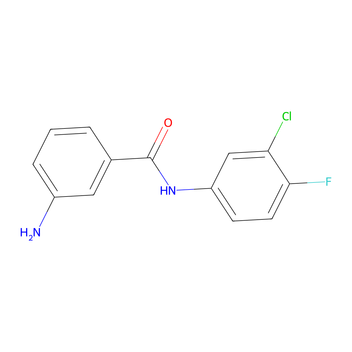 3-Amino-N-(3-chloro-4-fluorophenyl)benzamide molecular structure, CAS 1018277-98-9