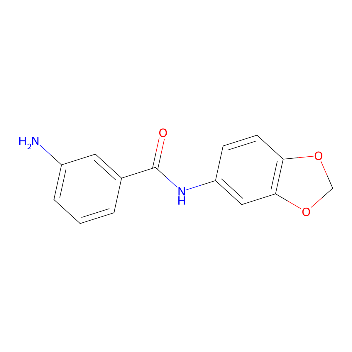3-amino-N-(2H-1,3-benzodioxol-5-yl)benzamide molecular structure, CAS 1018278-21-1