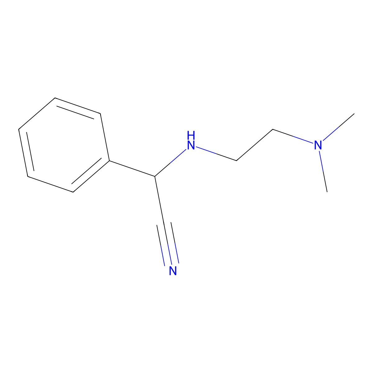 {[2-(Dimethylamino)ethyl]amino}(phenyl)acetonitrile molecular structure, CAS 1018278-54-0