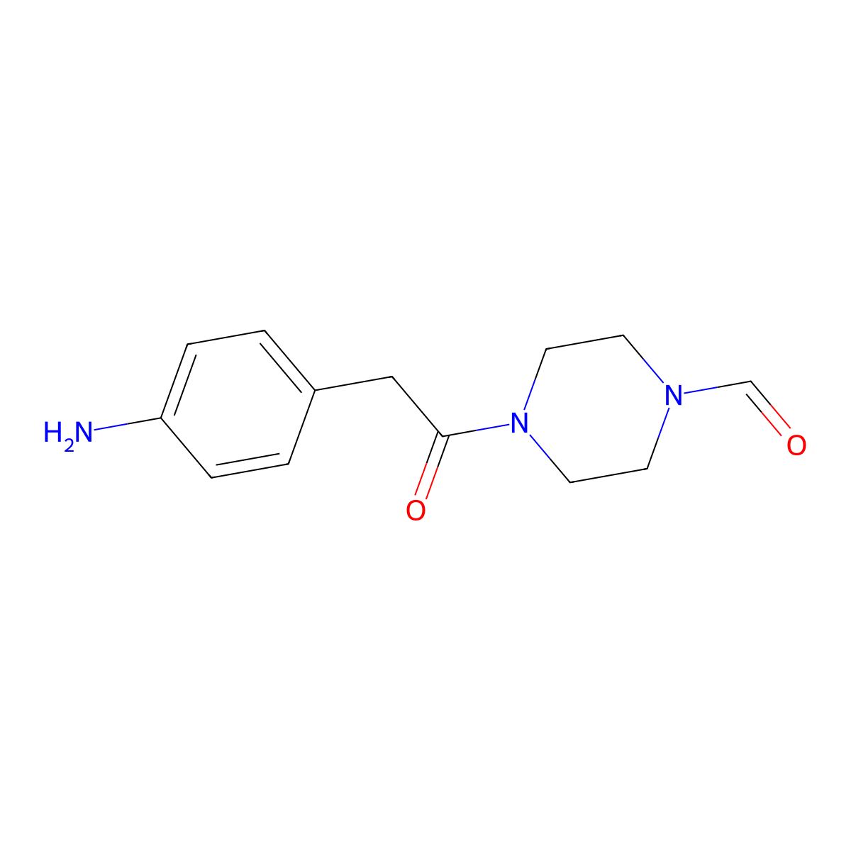 4-[2-(4-Aminophenyl)acetyl]piperazine-1-carbaldehyde molecular structure, CAS 1018279-89-4