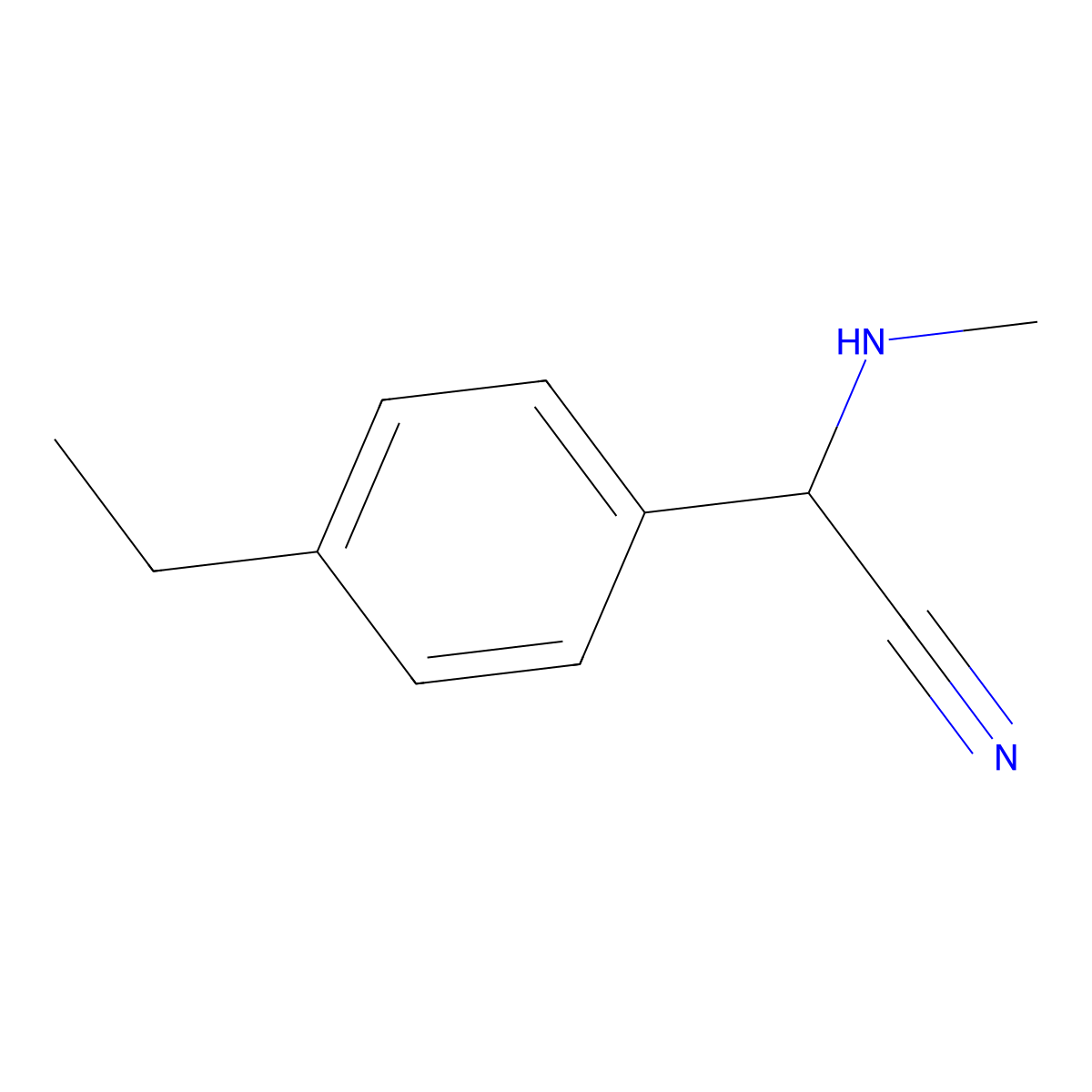 2-(4-Ethylphenyl)-2-(methylamino)acetonitrile molecular structure, CAS 1018281-34-9