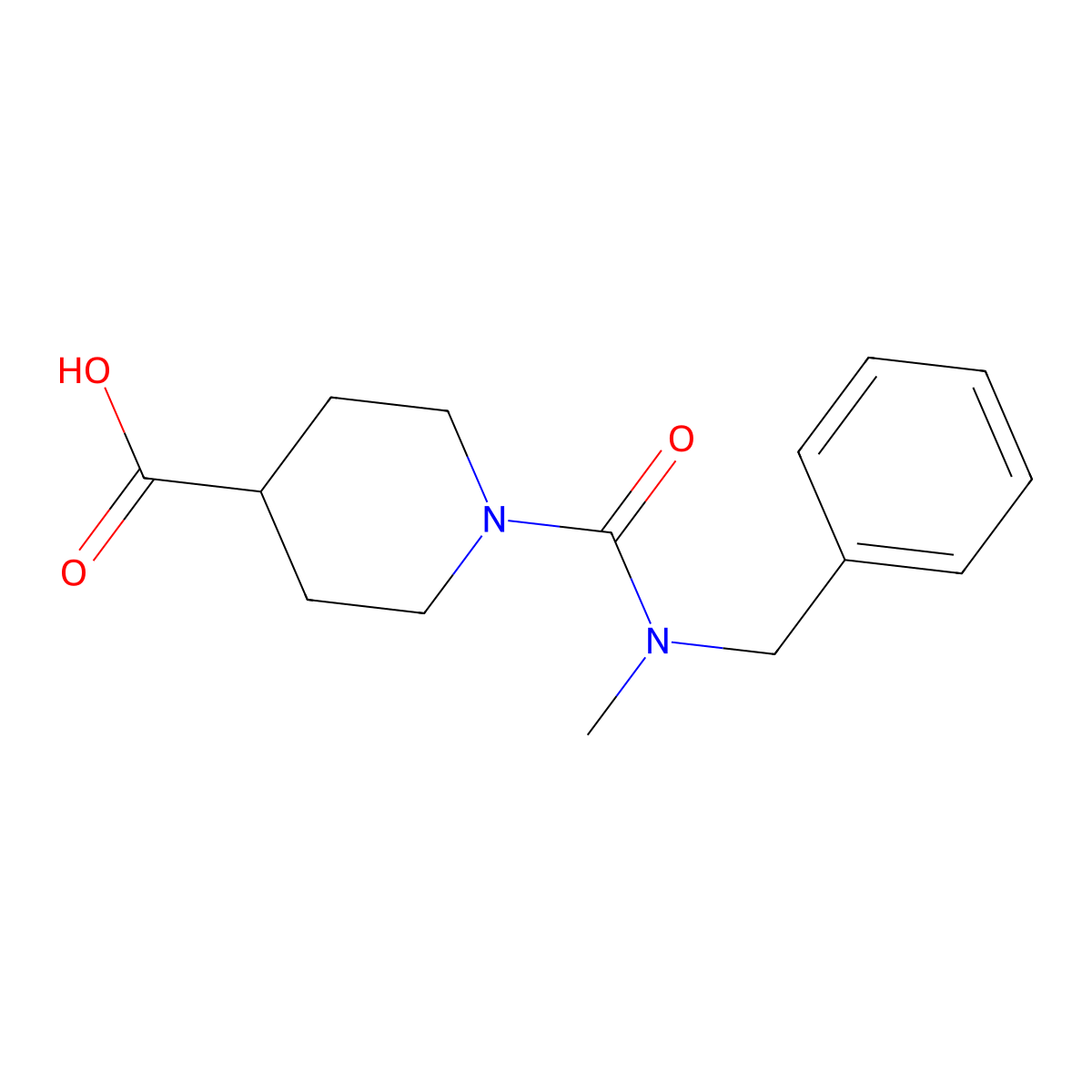 1-[Benzyl(methyl)carbamoyl]piperidine-4-carboxylic acid molecular structure, CAS 1018283-27-6
