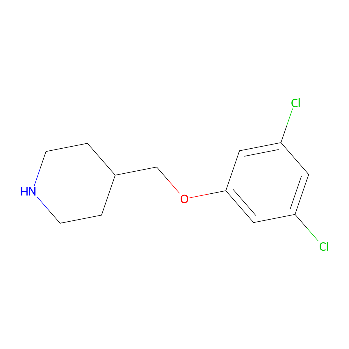 4-(3,5-Dichlorophenoxymethyl)piperidine molecular structure, CAS 1018288-02-2