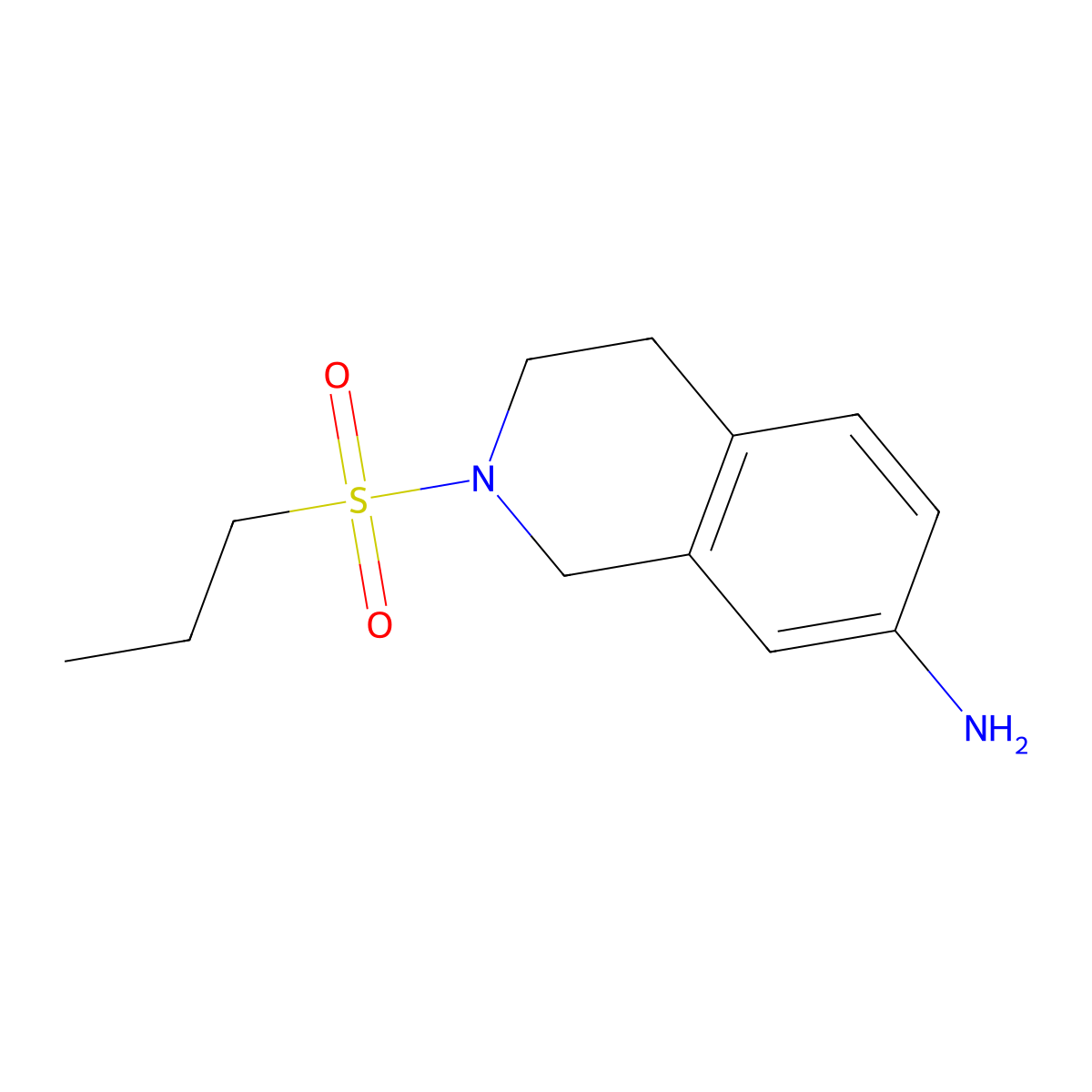 2-(Propylsulfonyl)-1,2,3,4-tetrahydroisoquinolin-7-amine molecular structure, CAS 1018288-47-5