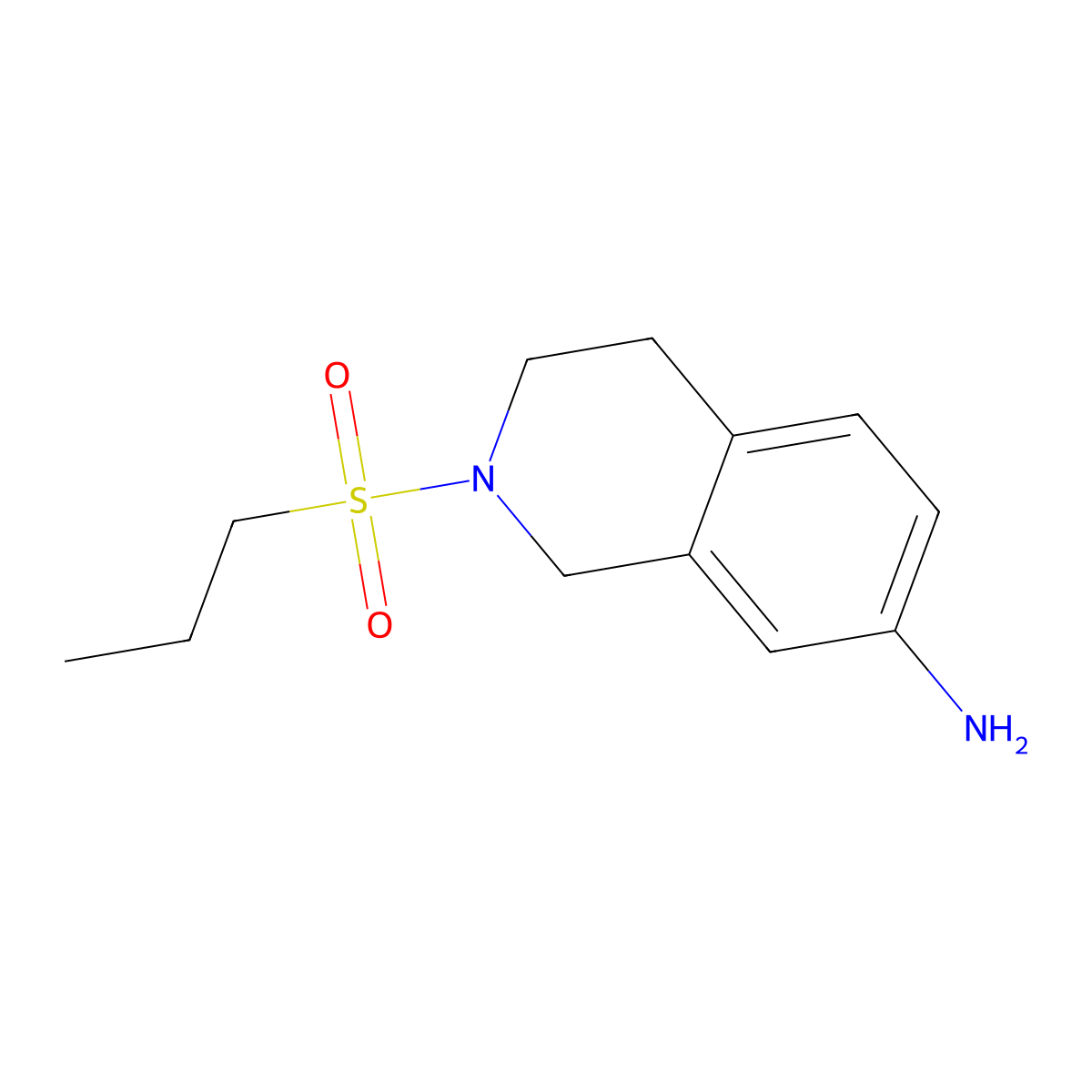 2-(Propylsulfonyl)-1,2,3,4-tetrahydroisoquinolin-7-amine molecular structure, CAS 1018288-47-5