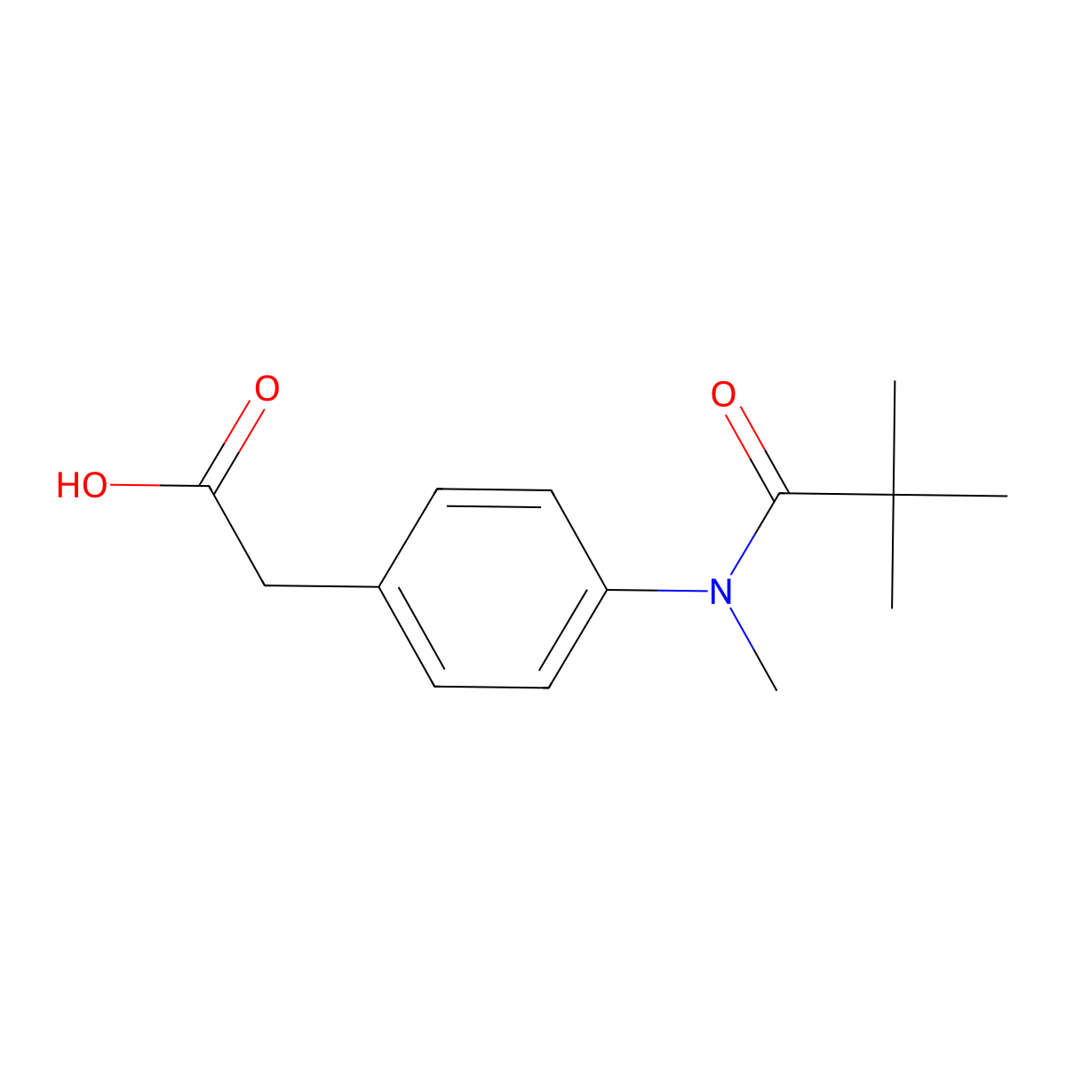 {4-[(2,2-Dimethylpropanoyl)(methyl)amino]phenyl}acetic acid molecular structure, CAS 1018291-89-8