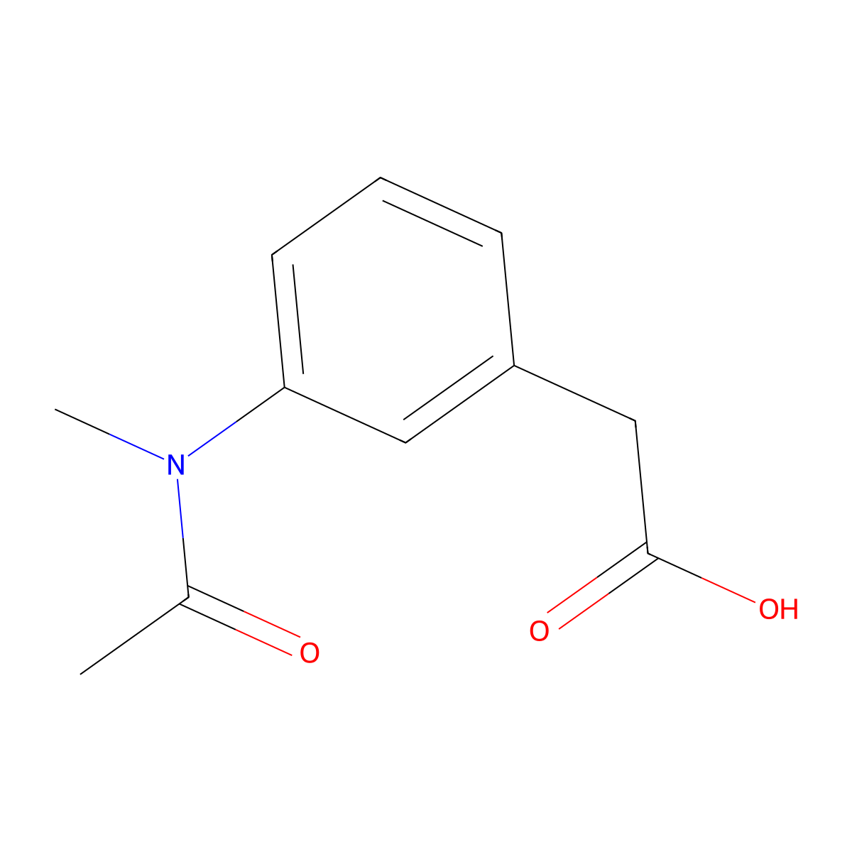 2-[3-(N-methylacetamido)phenyl]acetic acid molecular structure, CAS 1018292-25-5