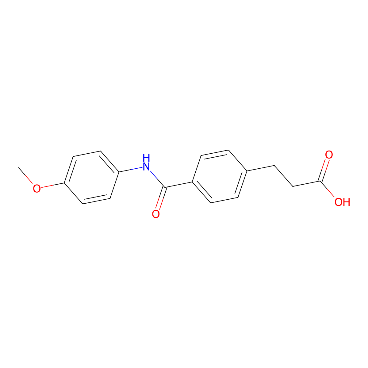 3-{4-[(4-Methoxyphenyl)carbamoyl]phenyl}propanoicacid molecular structure, CAS 1018293-77-0