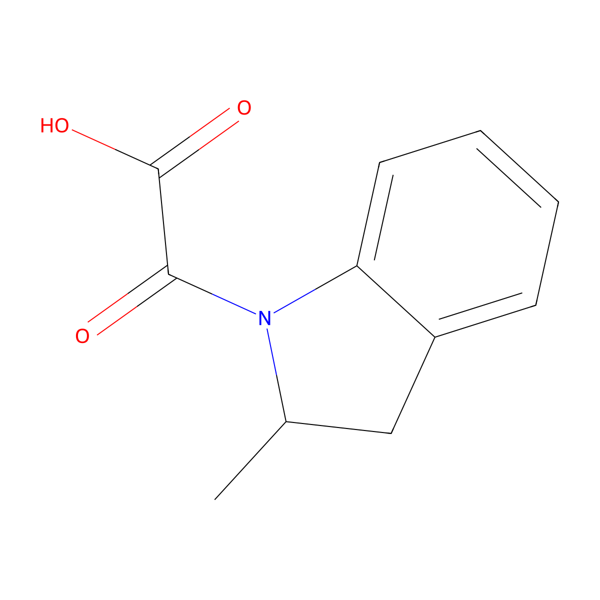 (2-methyl-2,3-dihydro-1H-indol-1-yl)(oxo)acetic acid molecular structure, CAS 1018295-36-7