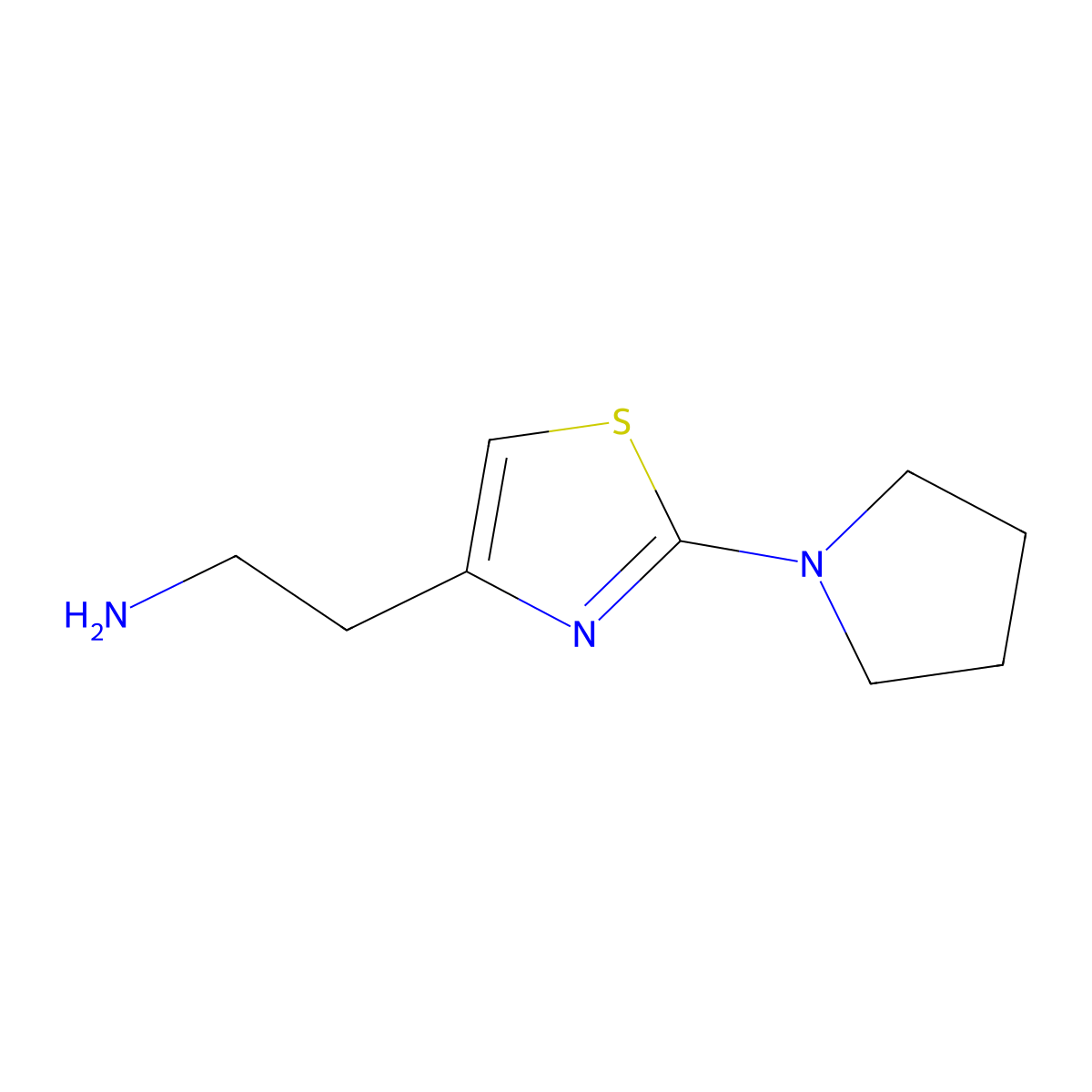 2-[2-(Pyrrolidin-1-yl)-1,3-thiazol-4-yl]ethan-1-amine molecular structure, CAS 1018295-48-1