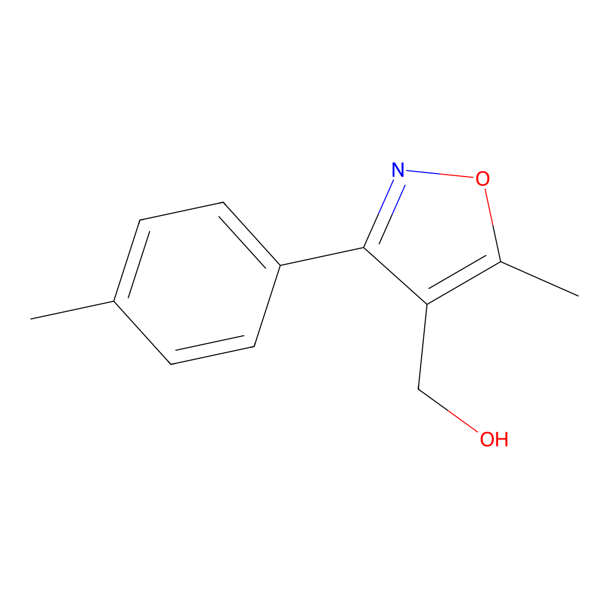 (5-Methyl-3-(p-tolyl)isoxazol-4-yl)methanol molecular structure, CAS 1018297-60-3