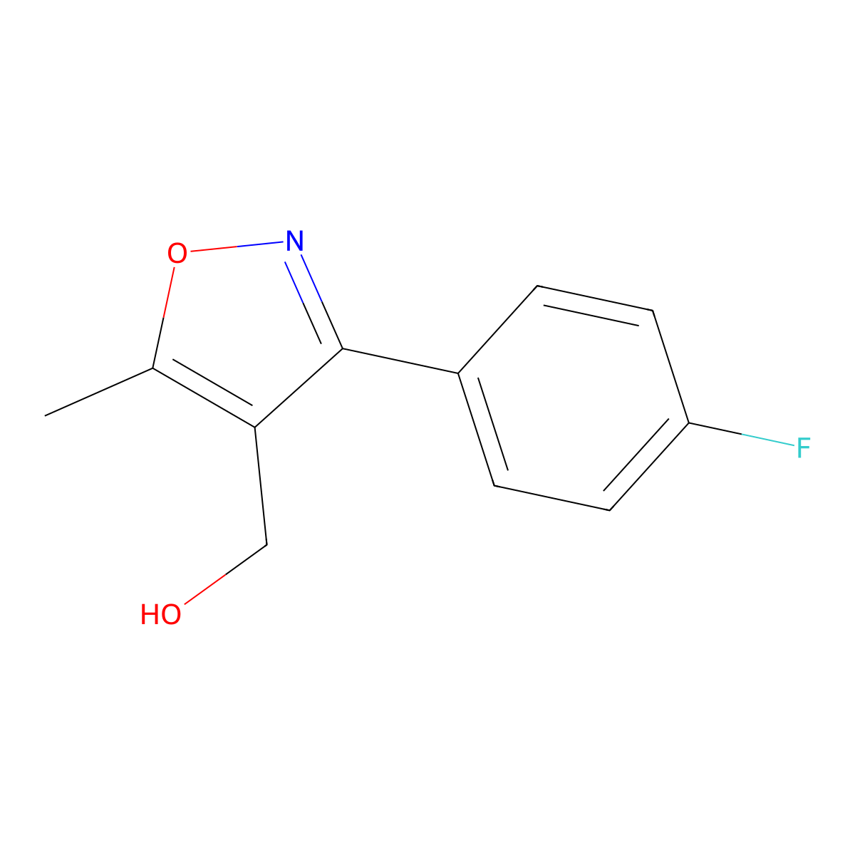 (3-(4-Fluorophenyl)-5-methylisoxazol-4-yl)methanol molecular structure, CAS 1018297-63-6
