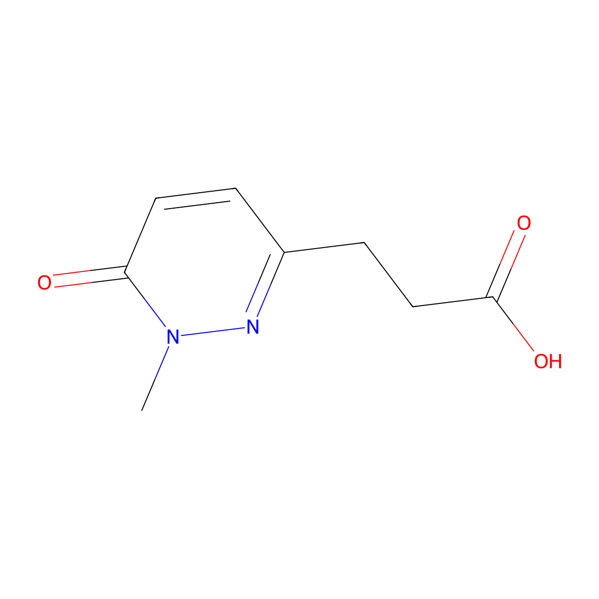 3-(1-Methyl-6-oxo-1,6-dihydropyridazin-3-yl)propanoic acid molecular structure, CAS 1018298-07-1