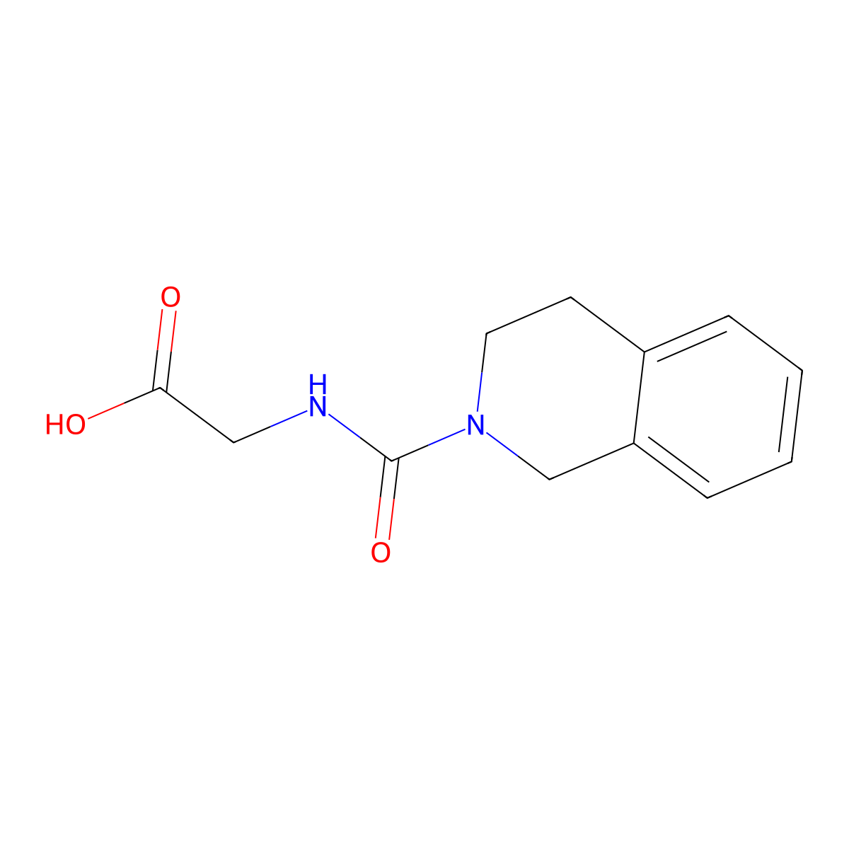 2-[(1,2,3,4-Tetrahydroisoquinoline-2-carbonyl)amino]acetic acid molecular structure, CAS 1018299-34-7