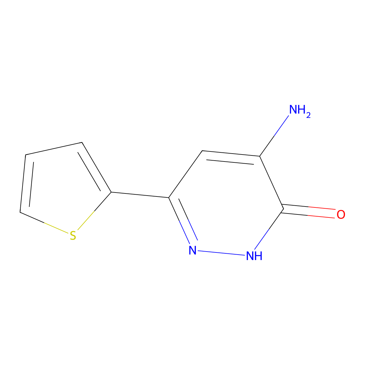 4-amino-6-(2-thienyl)pyridazin-3(2{H})-one molecular structure, CAS 1018299-56-3