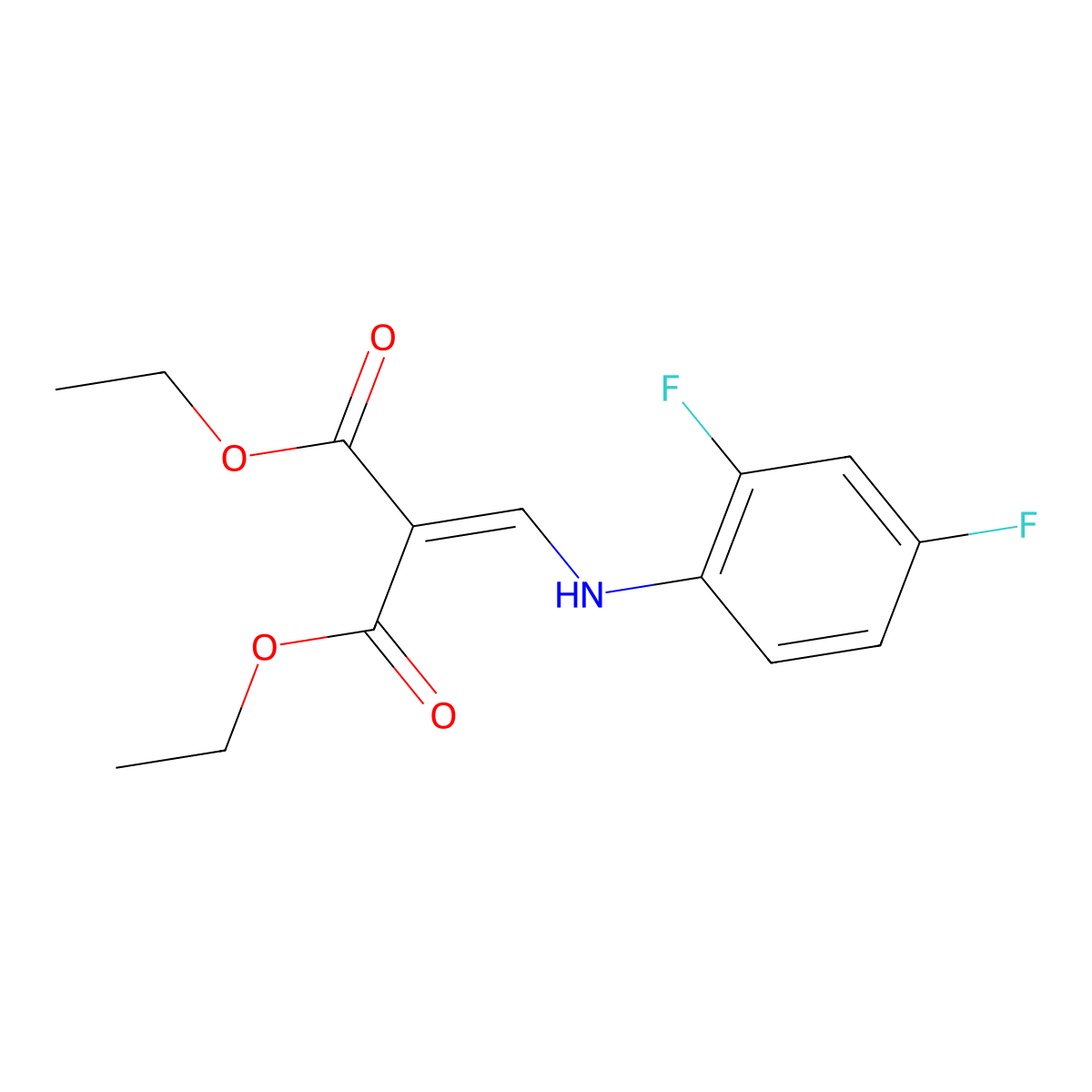 Diethyl 2-[(2,4-difluoroanilino)methylene]malonate molecular structure, CAS 101830-90-4