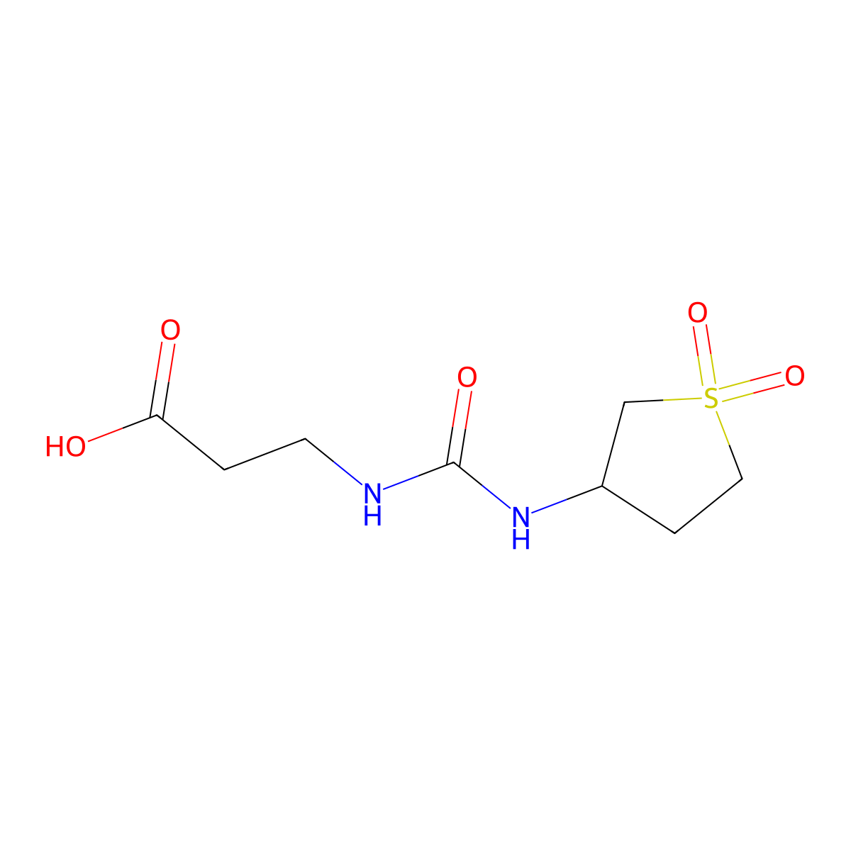 3-[(1,1-Dioxothiolan-3-yl)carbamoylamino]propanoic acid molecular structure, CAS 1018300-47-4