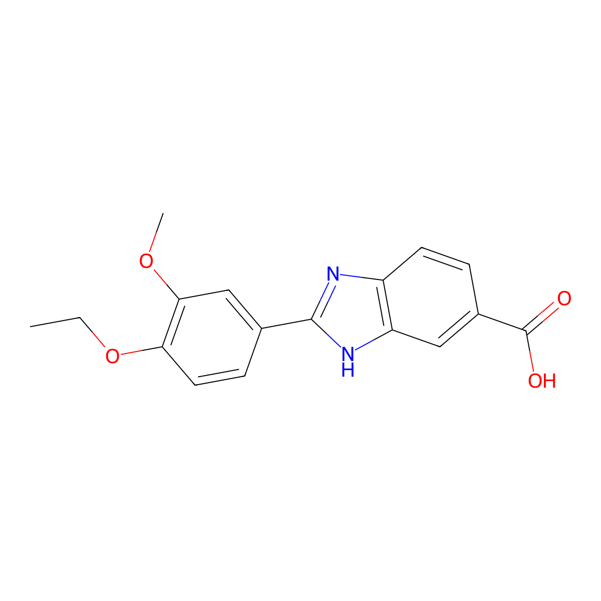 2-(4-Ethoxy-3-methoxyphenyl)-1H-benzo[d]imidazole-6-carboxylic acid molecular structure, CAS 1018300-85-0