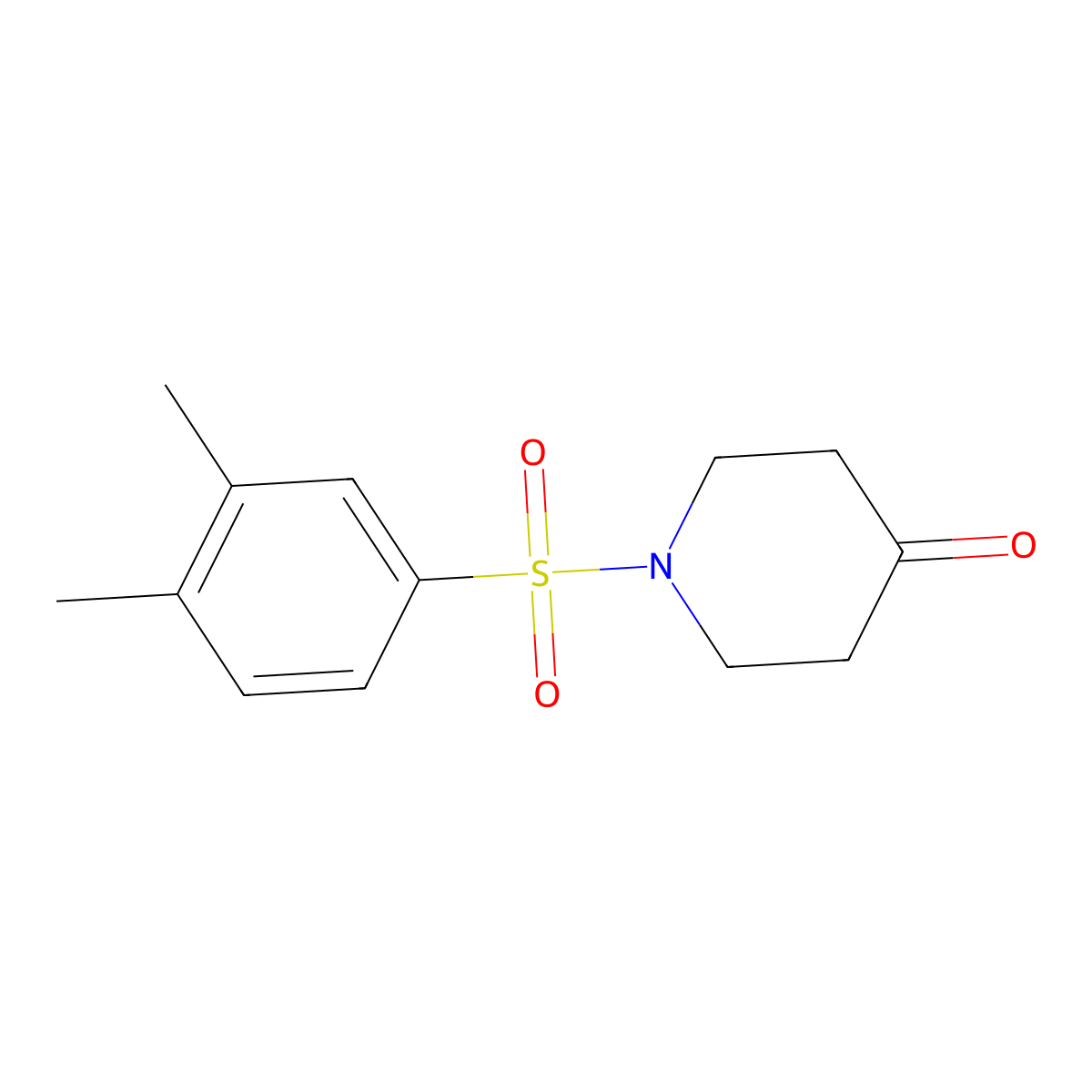 1-[(3,4-Dimethylphenyl)sulfonyl]piperidin-4-one molecular structure, CAS 1018302-24-3