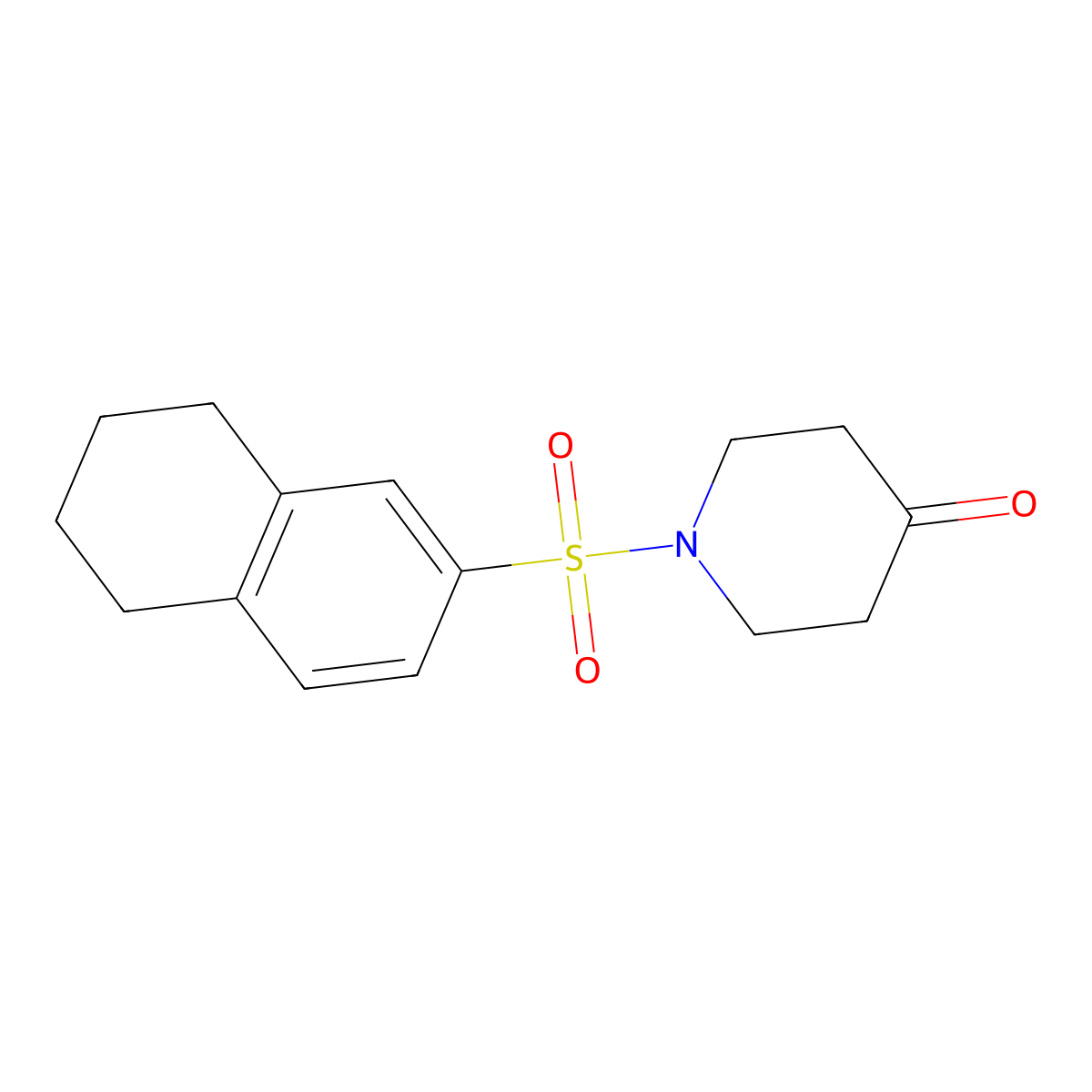 1-(5,6,7,8-Tetrahydronaphthalen-2-ylsulfonyl)piperidin-4-one molecular structure, CAS 1018302-27-6