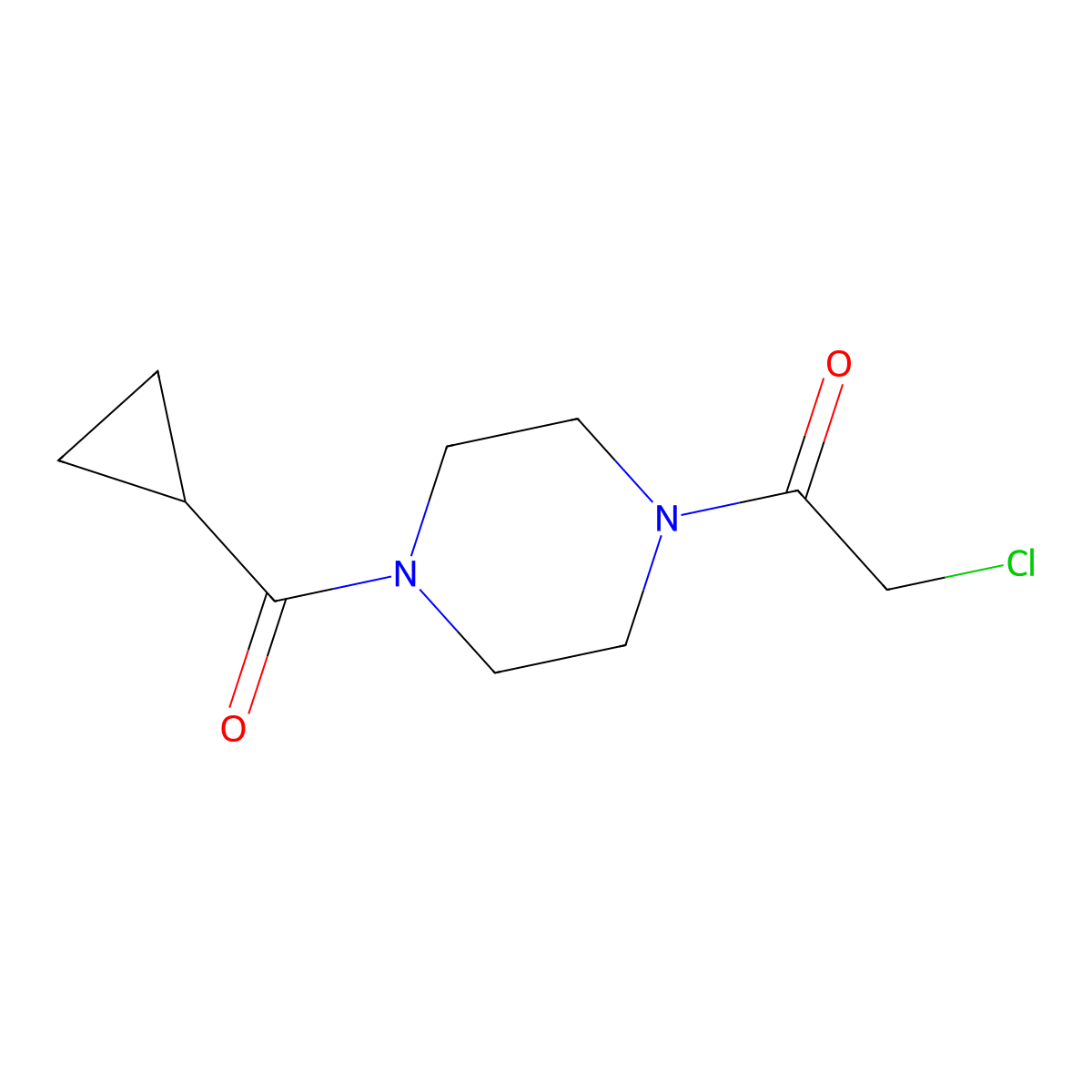 2-Chloro-1-(4-cyclopropanecarbonylpiperazin-1-yl)ethan-1-one molecular structure, CAS 1018304-01-2
